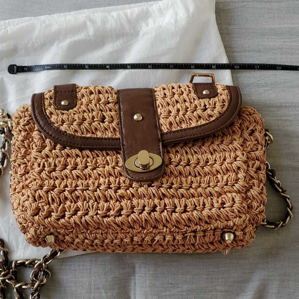 Weave basket crossbody bag